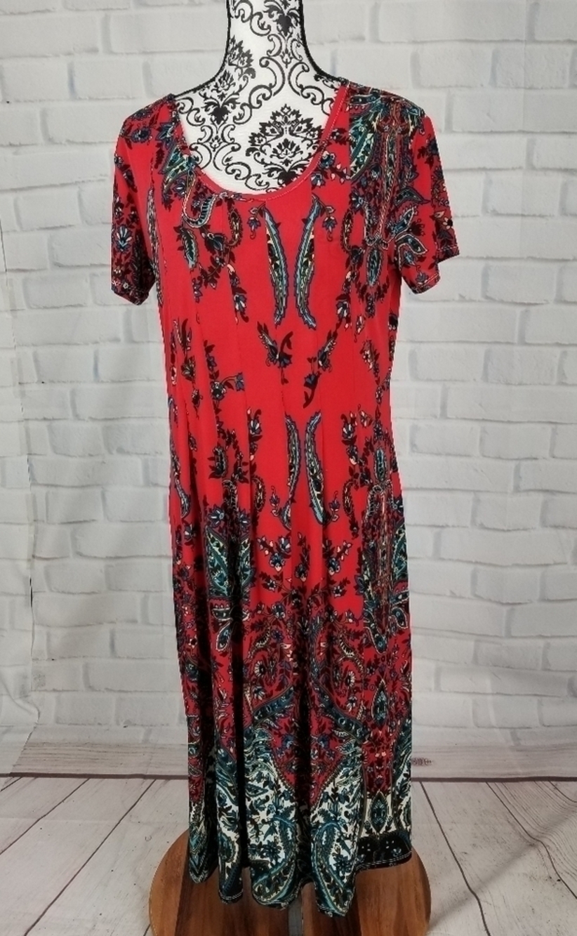 La Cera size xl short sleeve stretch knit dress
